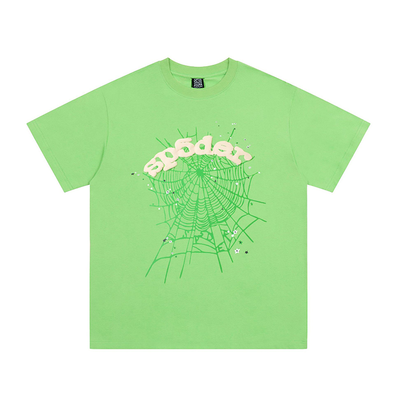 (image for) Spider Worldwide Web T-Shirt (green /white) - Click Image to Close